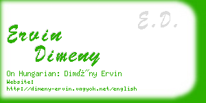 ervin dimeny business card